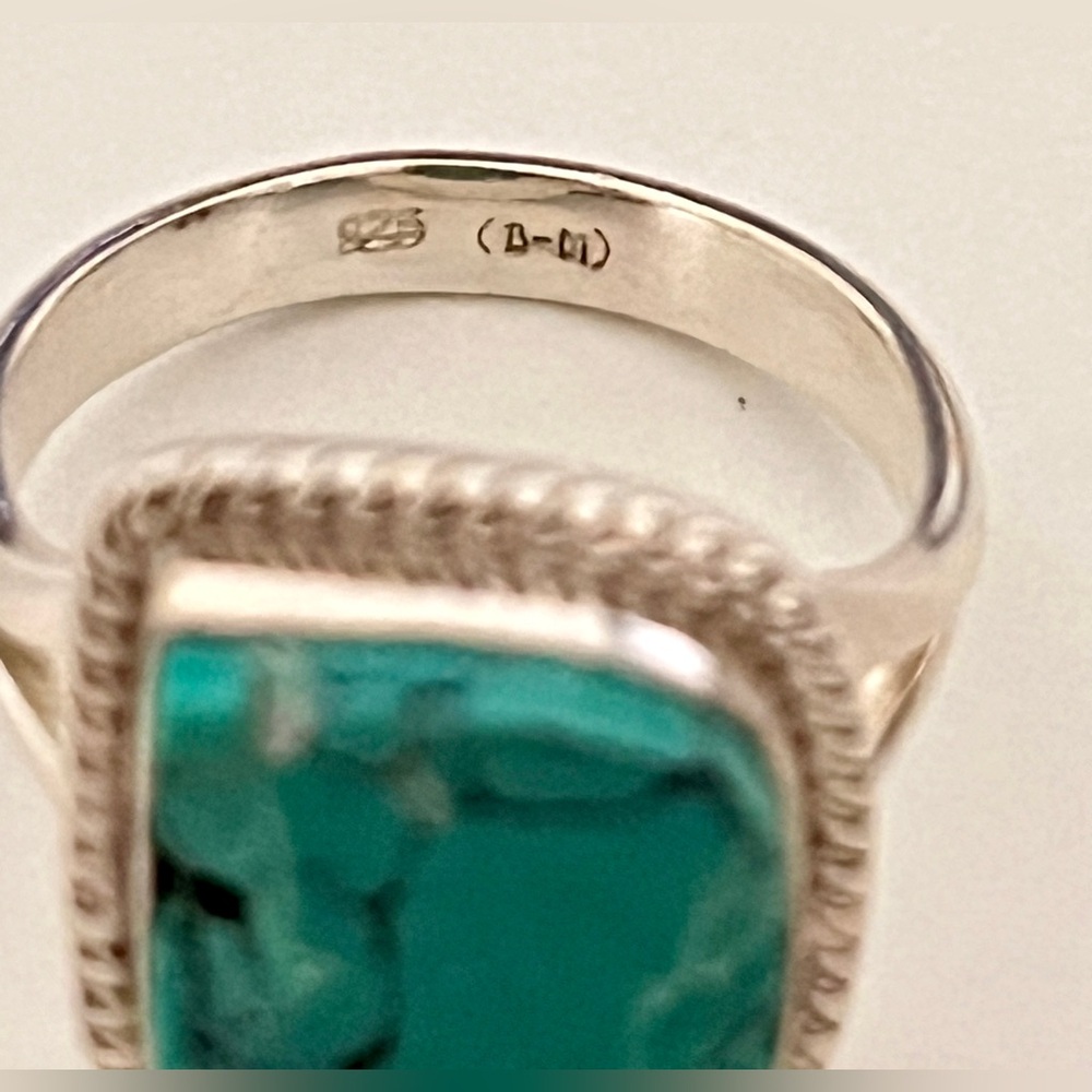 Sterling Silver Raw Turquoise, Ring Size 7 - Picture 7 of 8